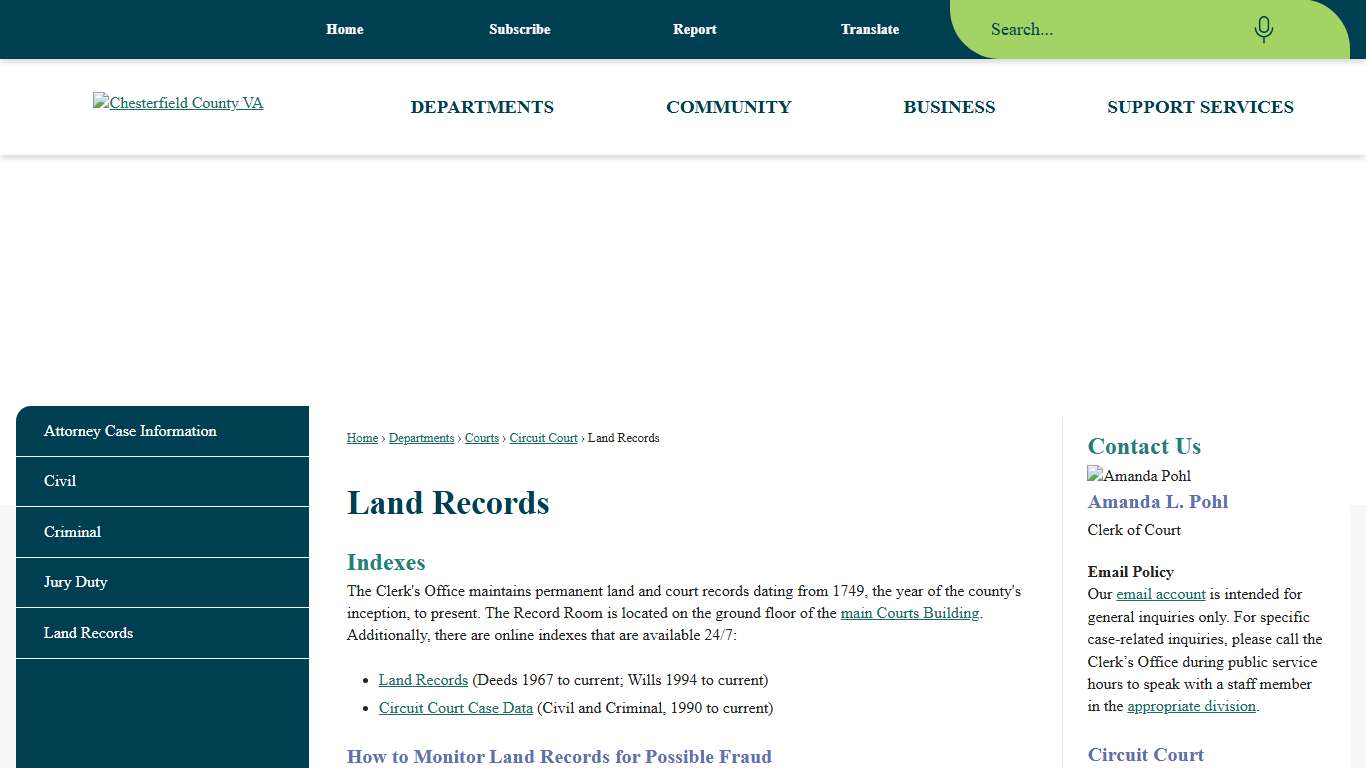 Land Records Chesterfield County, VA